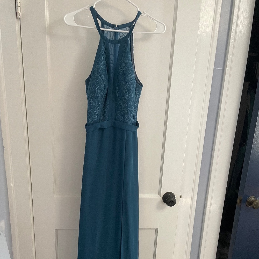 Azazie Ink Blue size 6 dress